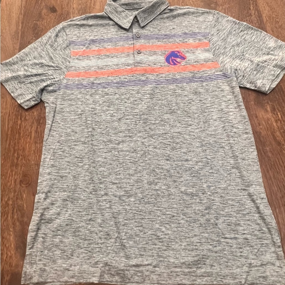Boise State Broncos Polo Men's Medium Gray Never Worn New Without Tags NCAA